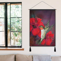 Hawaiian Hummingbird And Hibiscus Polynesian Hanging Poster - AH - Polynesian Pride