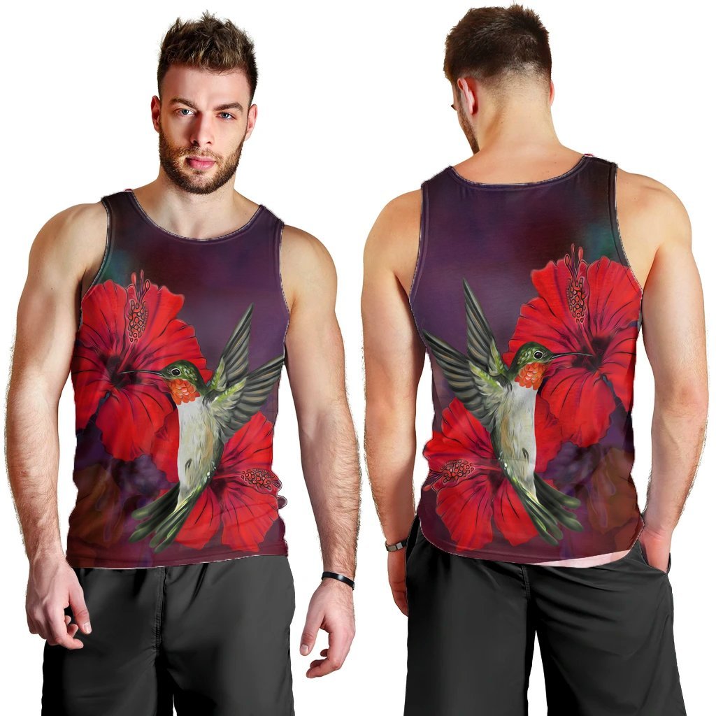 Hawaiian Hummingbird And Hibiscus Polynesian Tank Top - AH - Polynesian Pride