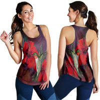 Hawaiian Hummingbird And Hibiscus Polynesian Racerback Tank - AH Black - Polynesian Pride
