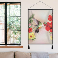 Hawaiian Hummingbirds Hibiscus Polynesian Hanging Poster - AH - Polynesian Pride