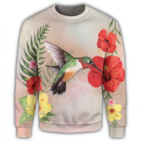 Hawaiian Hummingbirds Hibiscus Polynesian Sweatshirt - AH - Polynesian Pride
