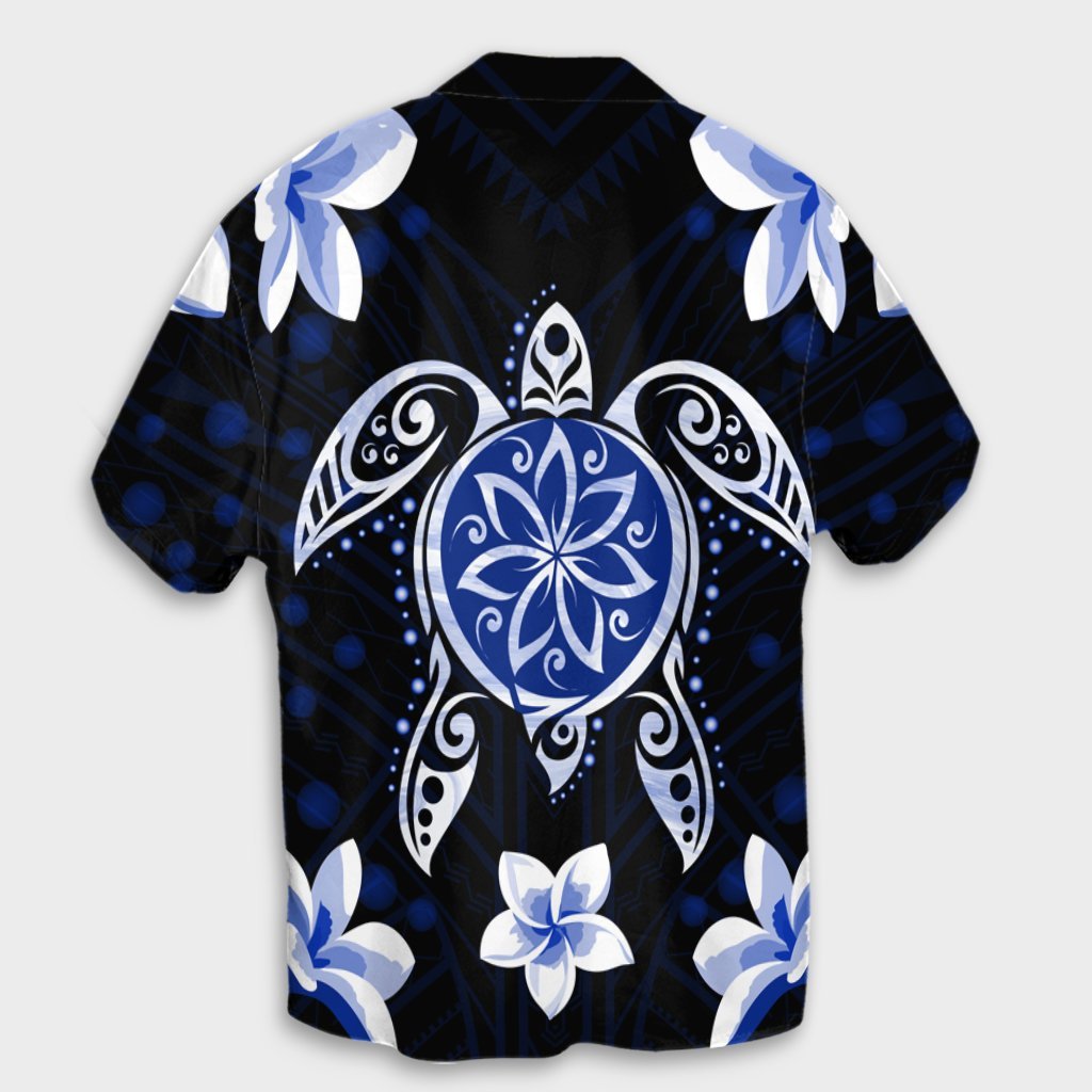 Hawaiian Icon Blue Turtle Plumeria Hawaiian Shirt AH - Polynesian Pride