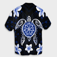 Hawaiian Icon Blue Turtle Plumeria Hawaiian Shirt AH - Polynesian Pride