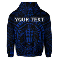 Custom Hawaiian Kakau Honu Arc Polynesian Blue Hoodie - Polynesian Pride