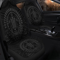 Hawaiian Kakau Honu Arc Polynesian Gray Car Seat Covers - AH - Polynesian Pride