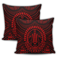 Hawaiian Kakau Honu Arc Polynesian Red Pillow Covers - AH - Polynesian Pride