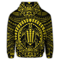 Hawaiian Kakau Honu Arc Polynesian Yellow Hoodie - Polynesian Pride