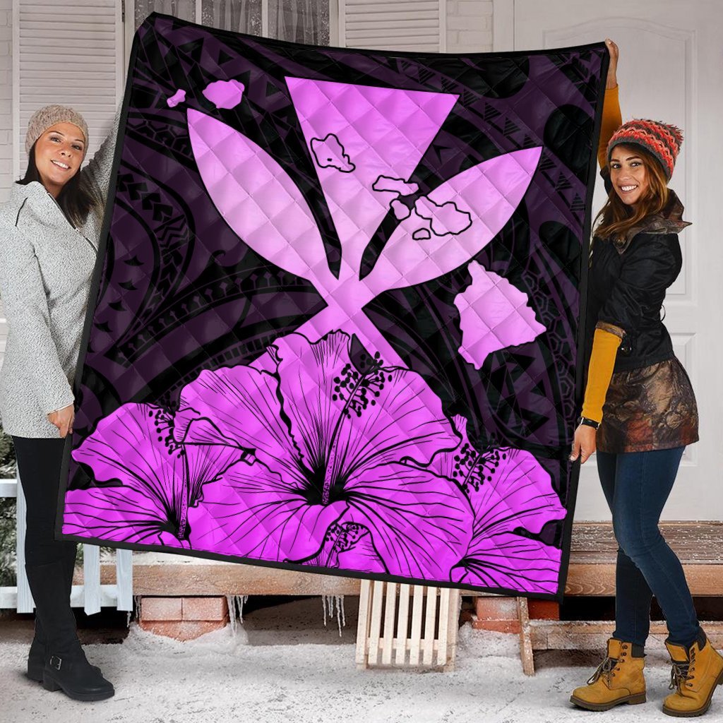 Hawaiian Kanaka Premium Quilts Hibiscus Polynesian Love - Pink - AH - Polynesian Pride