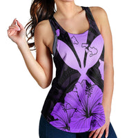Hawaiian Kanaka Racerback Tank Hibiscus Polynesian Love - Violet - AH - Polynesian Pride