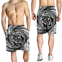 Hawaiian Kanaka Honu Hibiscus Tornando Polynesian Men's Shorts - AH - Polynesian Pride