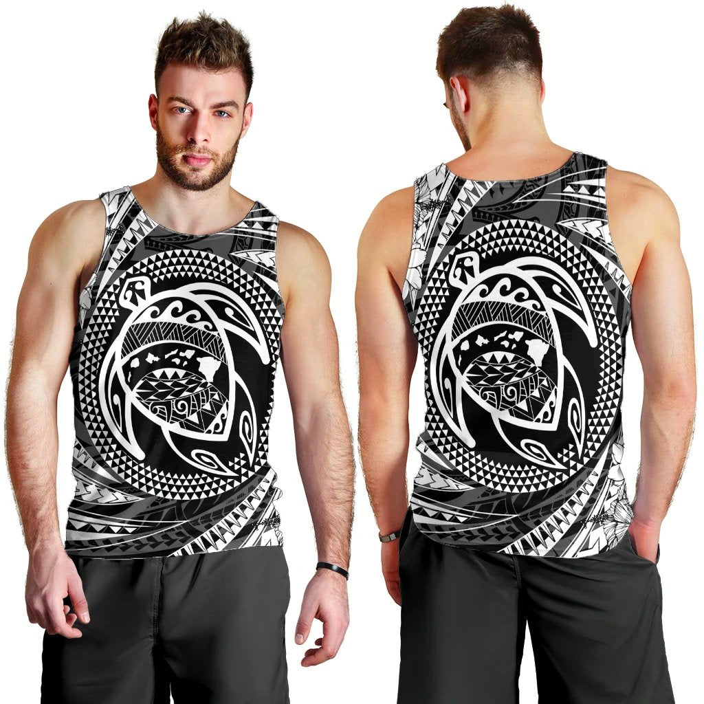 Hawaiian Kanaka Honu Hibiscus Tornando Polynesian Tank Top - AH - Polynesian Pride