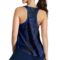 Hawaiian Kanaka Honu Hibiscus Tornando Polynesian Blue Racerback Tank - AH - Polynesian Pride