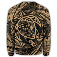 Hawaiian Kanaka Honu Hibiscus Tornando Polynesian Gold Sweatshirt - AH - Polynesian Pride