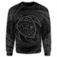 Hawaiian Kanaka Honu Hibiscus Tornando Polynesian Gray Sweatshirt - AH - Polynesian Pride