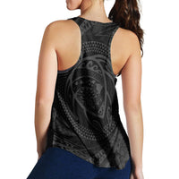 Hawaiian Kanaka Honu Hibiscus Tornando Polynesian Gray Racerback Tank - AH - Polynesian Pride