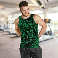 Hawaiian Kanaka Honu Hibiscus Tornando Polynesian Green Tank Top - AH - Polynesian Pride