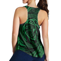 Hawaiian Kanaka Honu Hibiscus Tornando Polynesian Green Racerback Tank - AH - Polynesian Pride