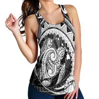 Hawaiian Kanaka Honu Map Hibiscus Globular Polynesian Racerback Tank - AH - Polynesian Pride