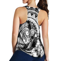 Hawaiian Kanaka Honu Map Hibiscus Globular Polynesian Racerback Tank - AH - Polynesian Pride