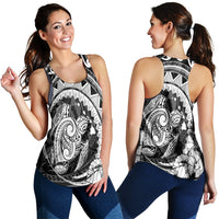 Hawaiian Kanaka Honu Map Hibiscus Globular Polynesian Racerback Tank - AH Black - Polynesian Pride