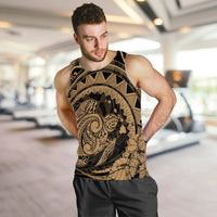 Hawaiian Kanaka Honu Map Hibiscus Globular Polynesian Gold Tank Top - AH - Polynesian Pride