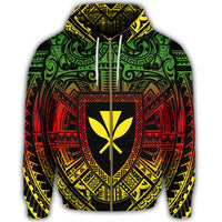 Hawaiian Kanaka Maoli Center Polynesian Zip Hoodie - Polynesian Pride
