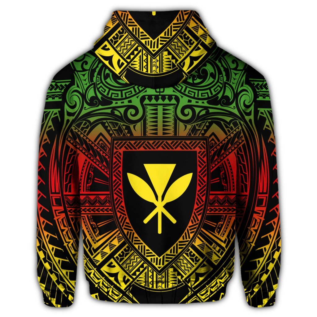 Hawaiian Kanaka Maoli Center Polynesian Zip Hoodie - Polynesian Pride