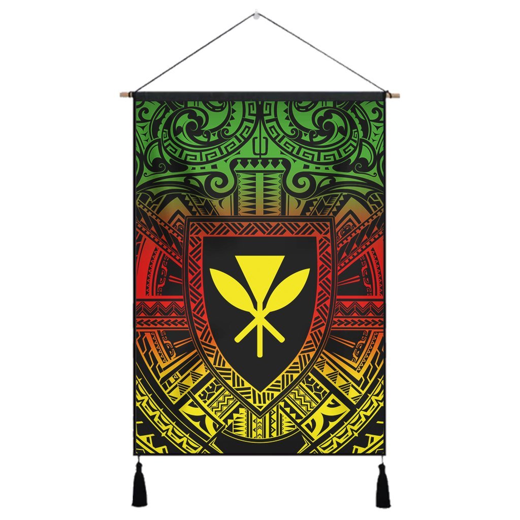Hawaiian Kanaka Maoli Center Polynesian Hanging Poster - AH Hanging Poster Cotton And Linen - Polynesian Pride
