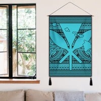 Hawaiian Kanaka Polynesian Tribal Hanging Poster Reggae Color Blue AH - Polynesian Pride