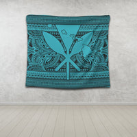 Hawaiian Kanaka Polynesian Tribal Tapestry Reggae Color Blue AH - Polynesian Pride