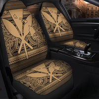 Hawaiian Kanaka Polynesian Tribal Car Seat Covers Reggae Color Gold AH - Polynesian Pride