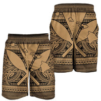 Hawaiian Kanaka Polynesian Tribal Men's Shorts Reggae Color Gold AH - Polynesian Pride