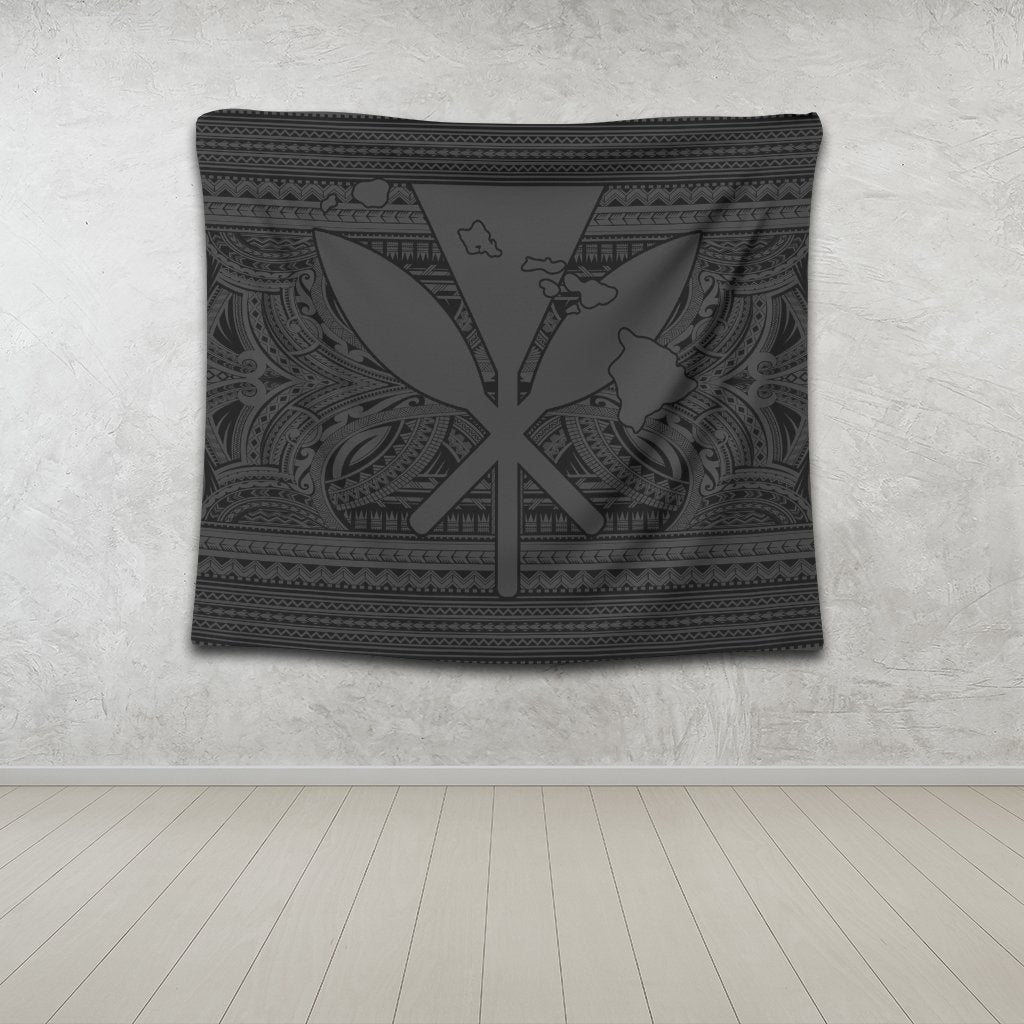 Hawaiian Kanaka Polynesian Tribal Tapestry Reggae Color Gray AH - Polynesian Pride