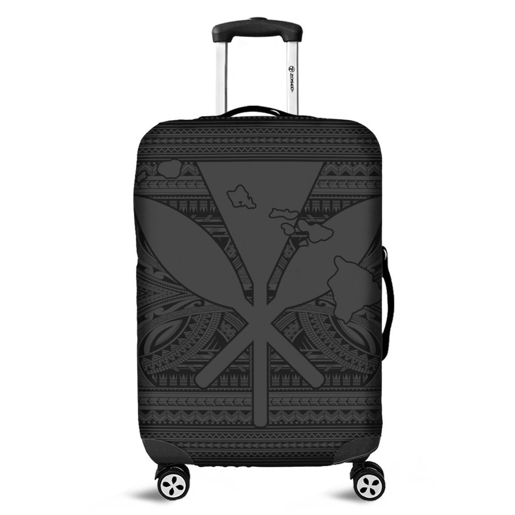 Hawaiian Kanaka Polynesian Tribal Luggage Covers Reggae Color Gray AH Black - Polynesian Pride
