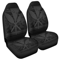 Hawaiian Kanaka Polynesian Tribal Car Seat Covers Reggae Color Gray AH Universal Fit Black - Polynesian Pride
