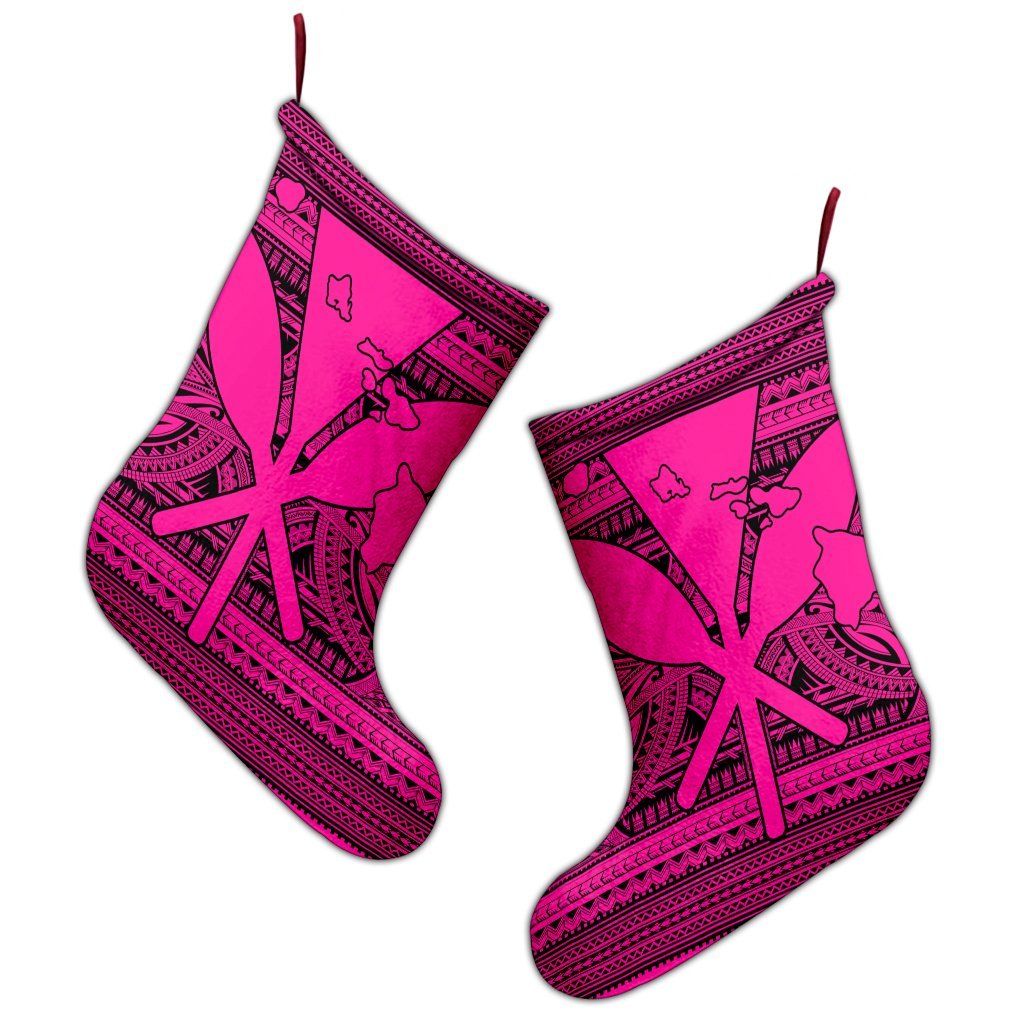 Hawaiian Kanaka Polynesian Tribal Christmas Stocking Reggae Color Pink AH - Polynesian Pride