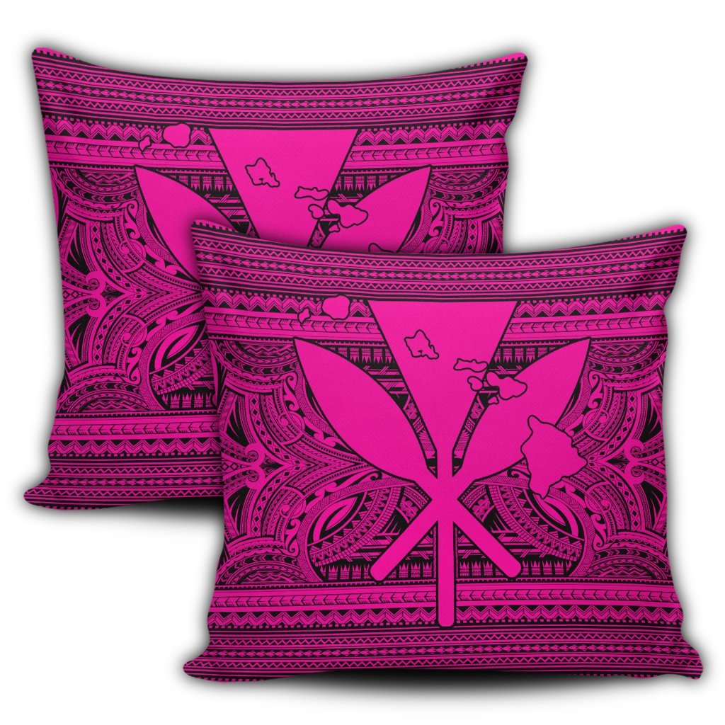 Hawaiian Kanaka Polynesian Tribal Pillow Covers Reggae Color Pink AH - Polynesian Pride