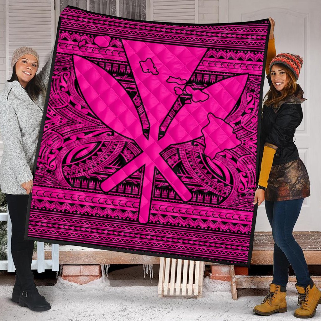 Hawaiian Kanaka Polynesian Tribal Premium Quilts Reggae Color Pink AH - Polynesian Pride