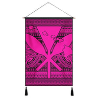 Hawaiian Kanaka Polynesian Tribal Hanging Poster Reggae Color Pink AH Hanging Poster Cotton And Linen - Polynesian Pride