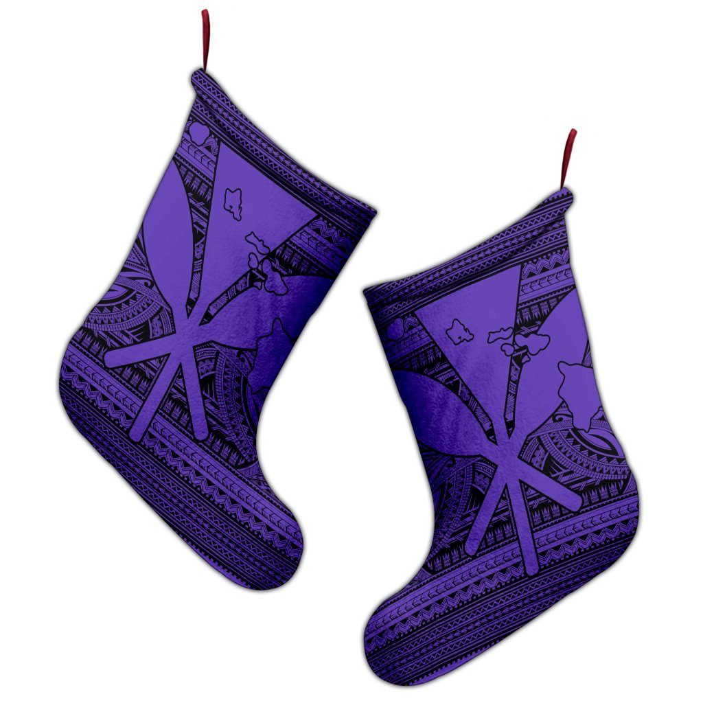 Hawaiian Kanaka Polynesian Tribal Christmas Stocking Reggae Color Purple AH - Polynesian Pride