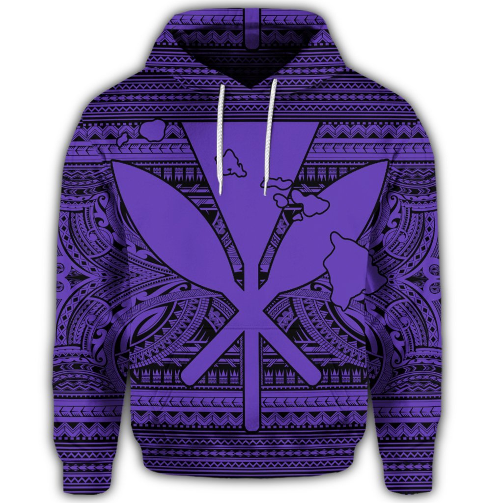 Hawaiian Kanaka Polynesian Hoodie Tribal Reggae Color Purple - Polynesian Pride