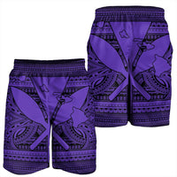 Hawaiian Kanaka Polynesian Tribal Men's Shorts Reggae Color Purple AH - Polynesian Pride
