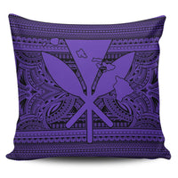 Hawaiian Kanaka Polynesian Tribal Pillow Covers Reggae Color Purple AH Pillow Covers Black - Polynesian Pride