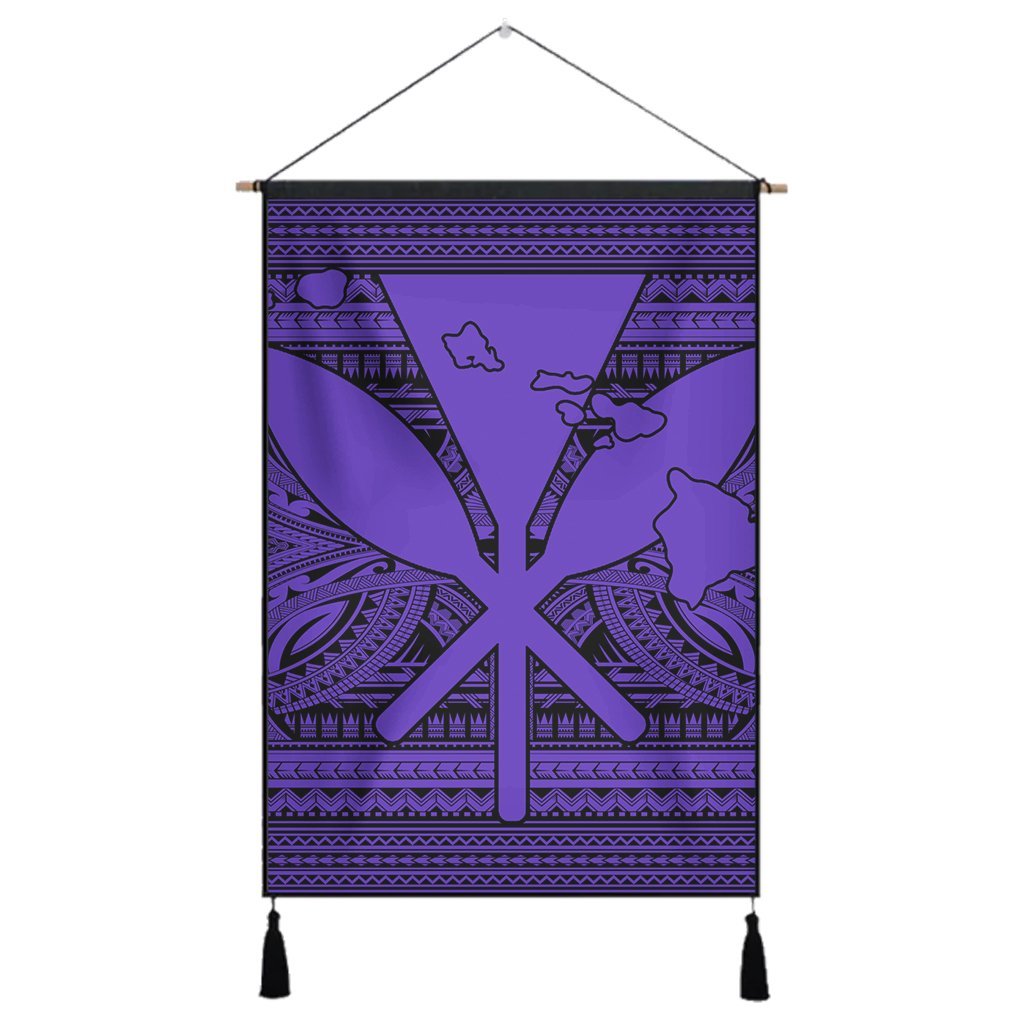 Hawaiian Kanaka Polynesian Tribal Hanging Poster Reggae Color Purple AH Hanging Poster Cotton And Linen - Polynesian Pride