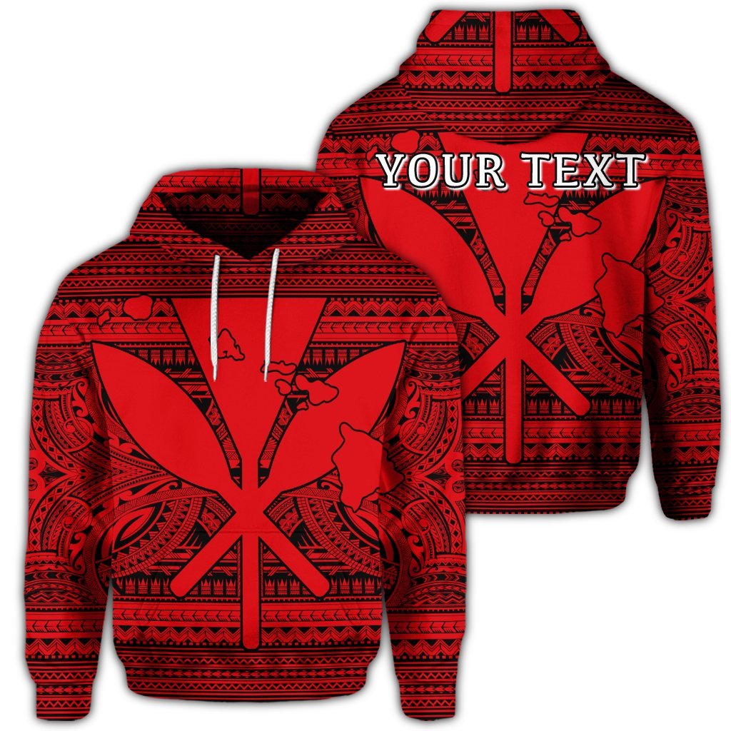 Custom Hawaiian Kanaka Polynesian Hoodie Tribal Reggae Color Red Unisex Art - Polynesian Pride