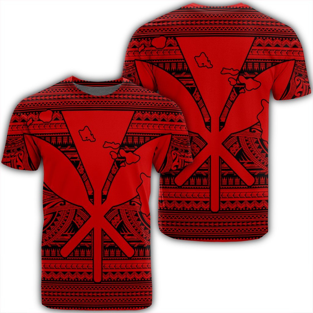 Hawaiian Kanaka Polynesian Tribal T Shirt Reggae Color Red Unisex Black - Polynesian Pride