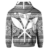 Custom Hawaiian Kanaka Polynesian Hoodie Tribal Reggae Color White - Polynesian Pride