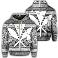 Hawaiian Kanaka Polynesian Tribal Zip Hoodie Reggae Color White Unisex Art - Polynesian Pride