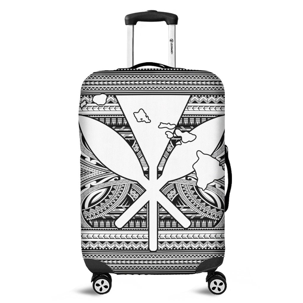 Hawaiian Kanaka Polynesian Tribal Luggage Covers Reggae Color White AH Black - Polynesian Pride