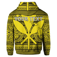 Custom Hawaiian Kanaka Polynesian Hoodie Tribal Reggae Color Yellow - Polynesian Pride
